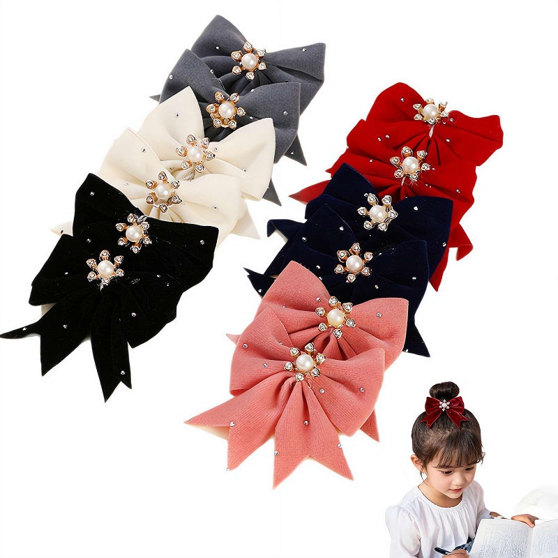 12PCS Velvet Hair Bows Hair Ribbon Clips, Big Clips Ha-ir Accessories for Women Girls Toddlers Kids Christmas Hairs Accessories - Image 1
